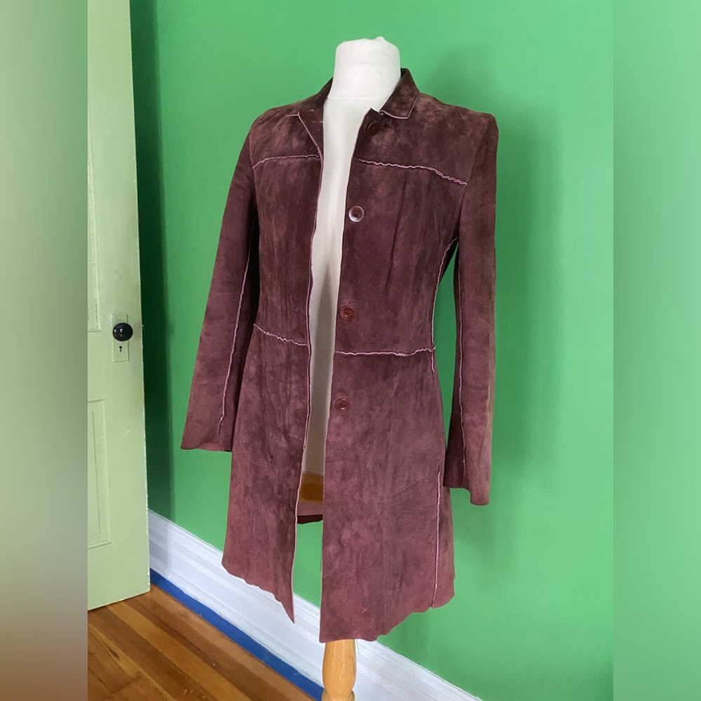 Y2K Antonymous John Carlisle dusty pink suede Long Coat